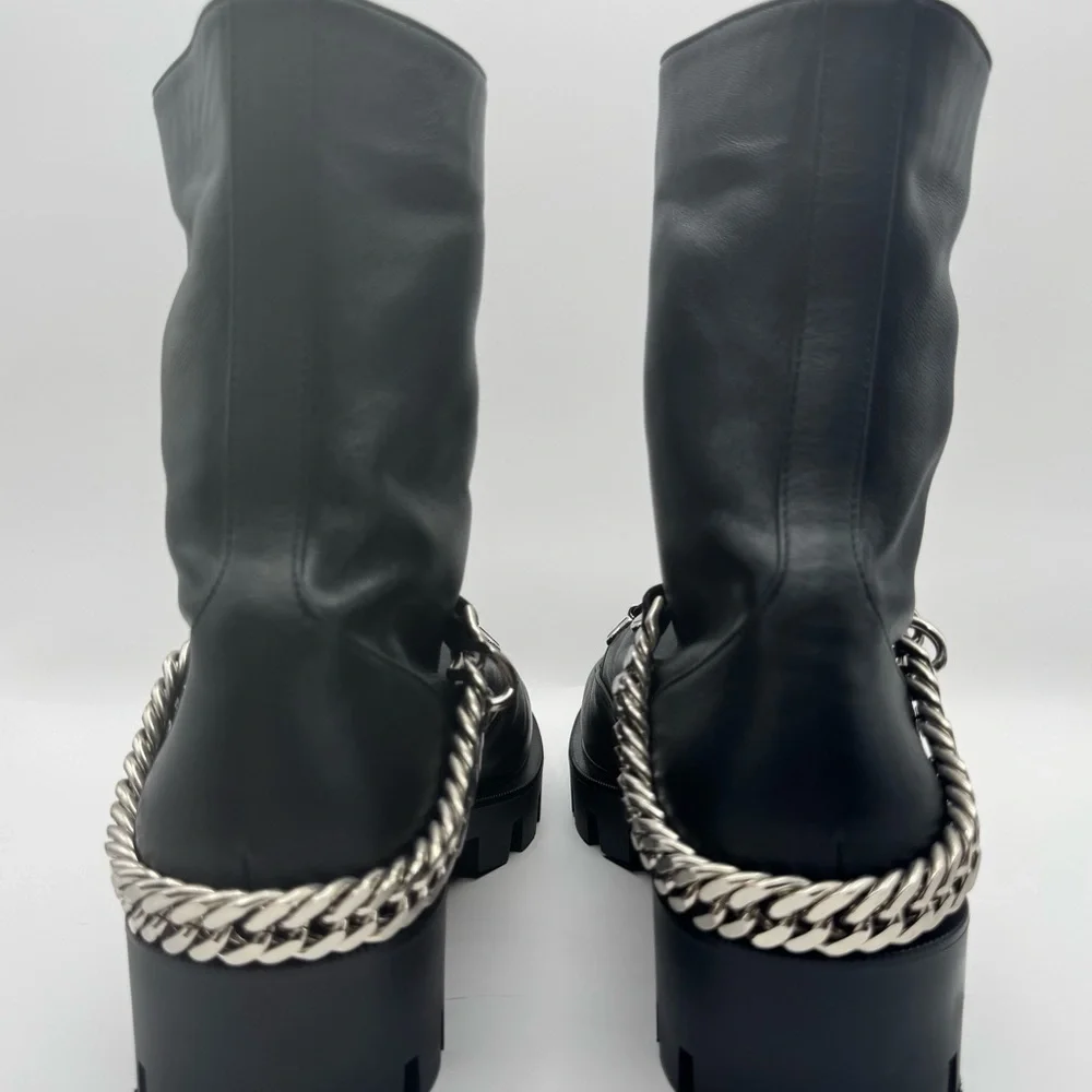 Christian Louboutin Our Georges Calf Flat Ankle Combat Moto Biker Boots Sz 36 - Picture 7 of 9